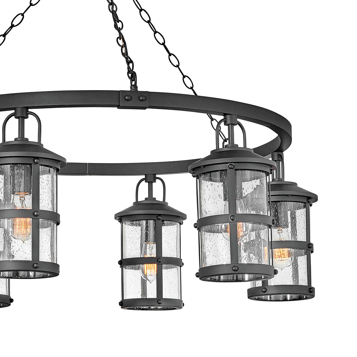 Lakehouse 6L outdoor chandelier - 2689BK