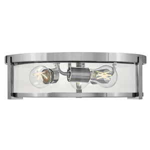 Lowell 3L medium flush mount - 3243AN-CL