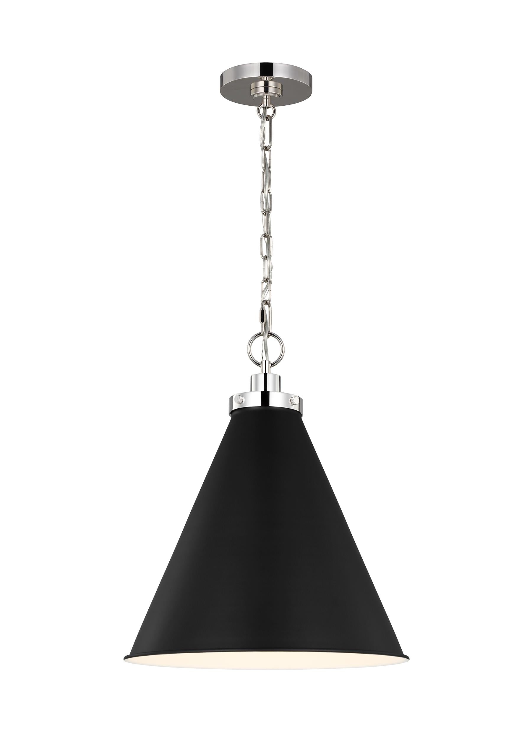 Wellfleet 1L Cone Pendant-  CP1271MBKPN