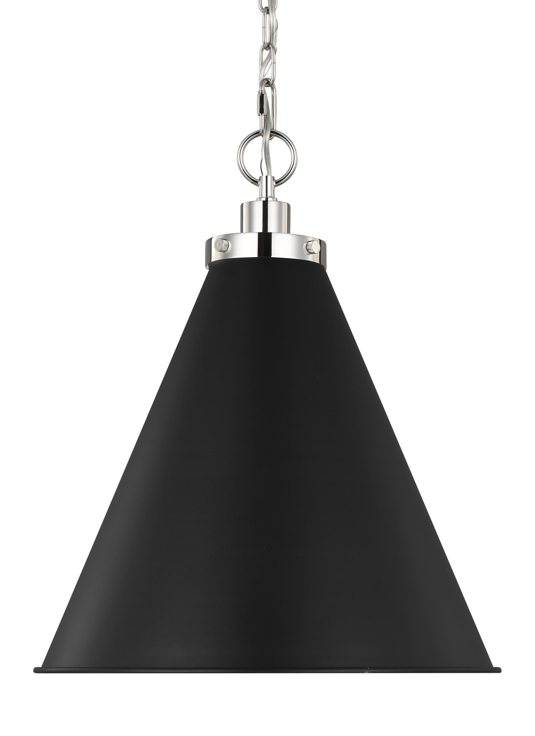 Wellfleet 1L Cone Pendant-  CP1271MBKPN