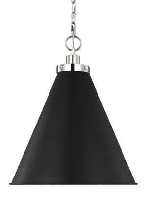 Wellfleet 1L Cone Pendant-  CP1271MBKPN