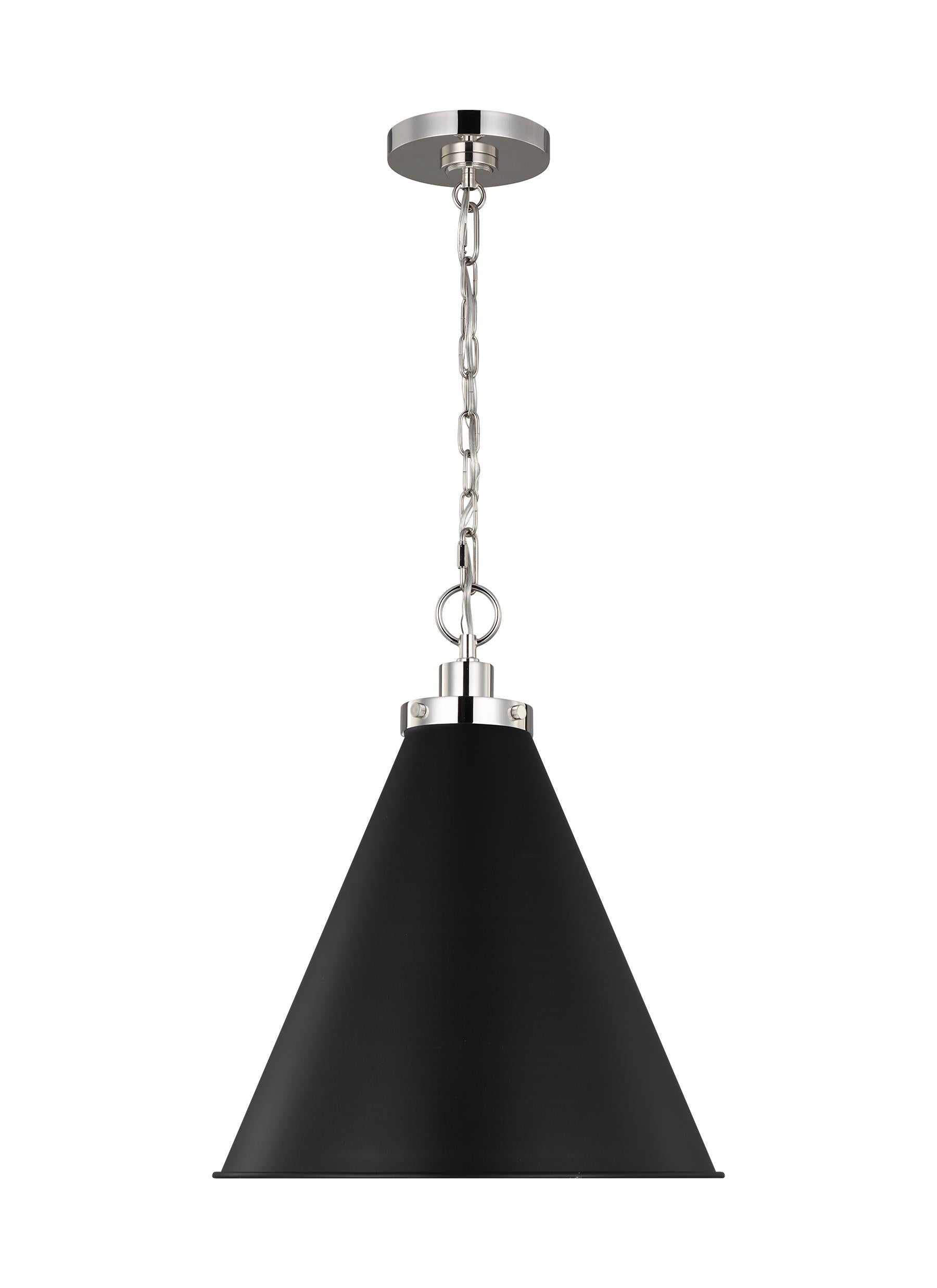 Wellfleet 1L Cone Pendant-  CP1271MBKPN