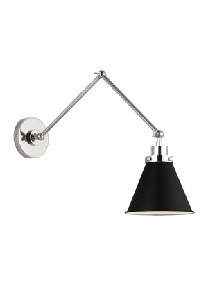 Wellfleet 1L double arm cone sconce - CW1151MBKPN